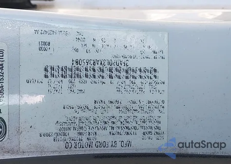 2010 Ford Fusion Hybrid from USA, damaged, VIN 3FADP0L3XAR365084